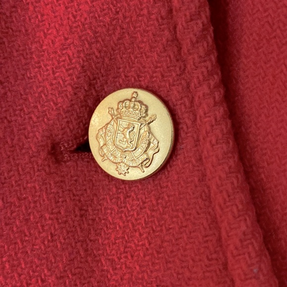 J Crew Women’s Red Pea Coat Stadium Cloth Nello Gori - Picture 9 of 9